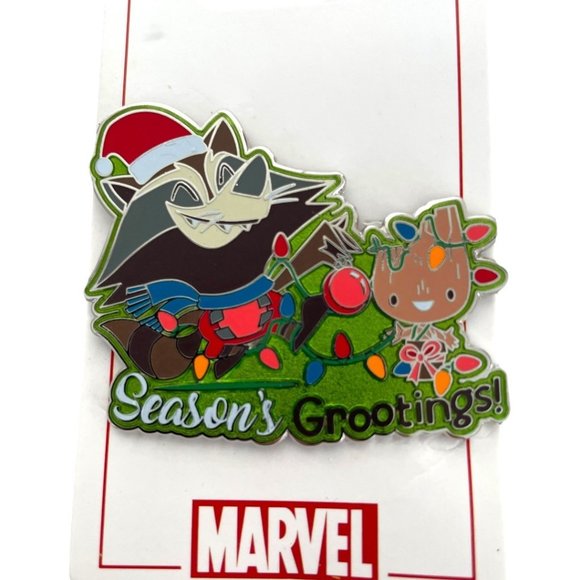 Disney Parks Marvel Guardians of the Galaxy Rocket Groot Season’s Grootings Pin - Picture 4 of 4